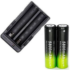2 18650 Li-Ion Rechargeable Batteries Plus Dual Wall Charger